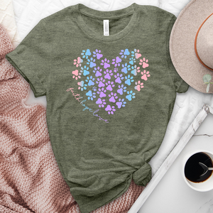 Faith Hope Love Paw Heart Heathered Tee