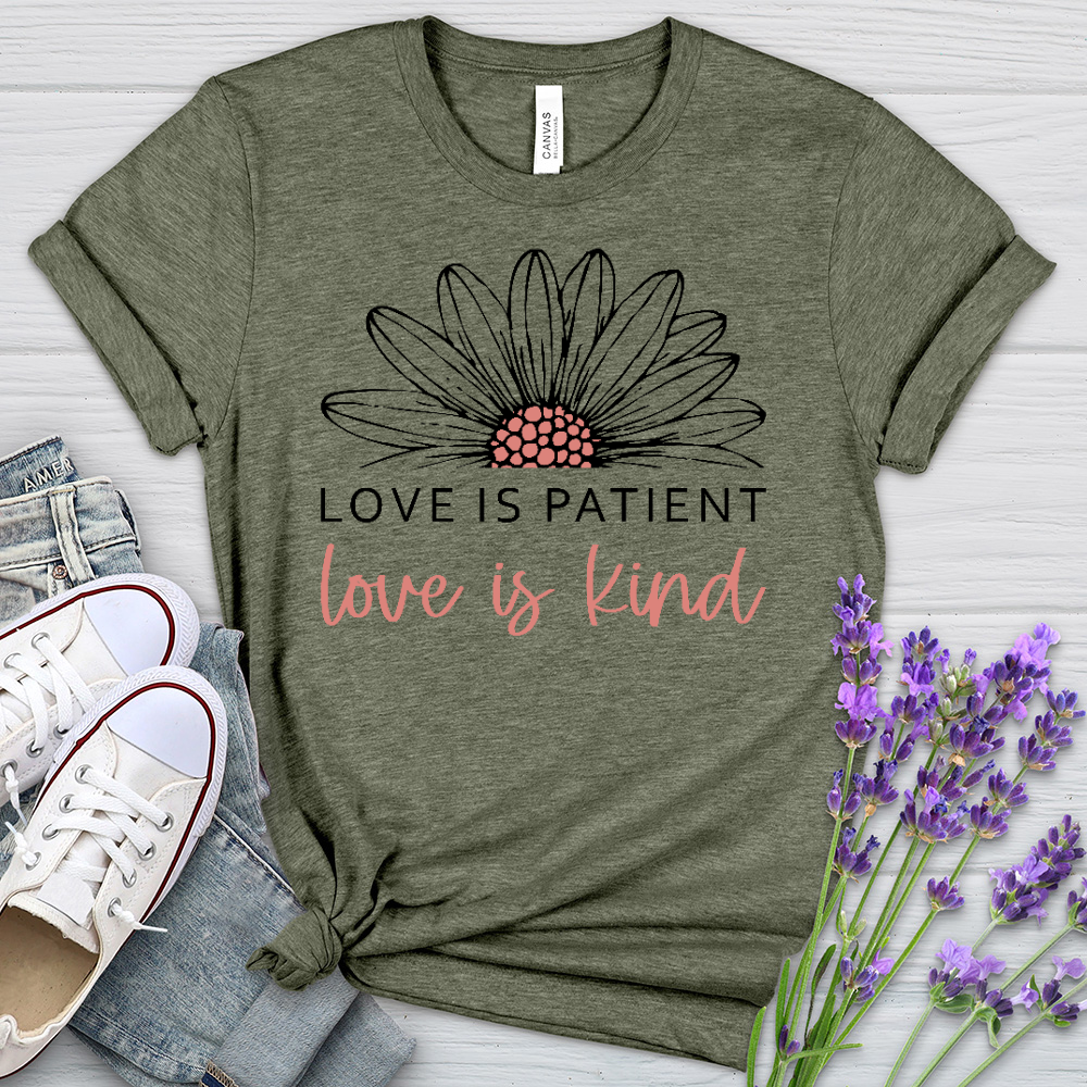 Love Is Patient Blossom Heathered Tee