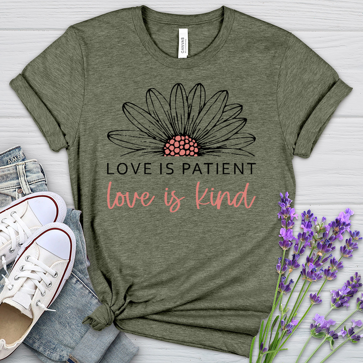 Love Is Patient Blossom Heathered Tee