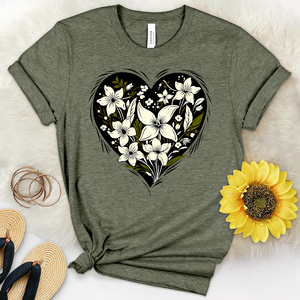 Heart Shape Flower Heathered Tee