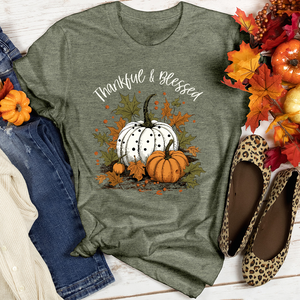 Thankful & Blessed Pumpkin Patch Heathered Tee