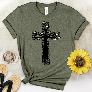 Branches Cross Heathered Tee