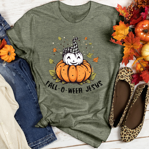 Retro Polka Dot Pumpkin Cozies Heathered Tee