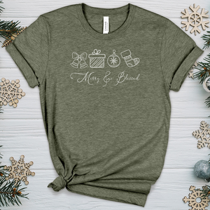 Merry Blessed Stockings Heathered Tee