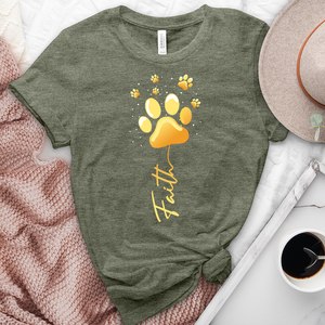 Faith paw flower stem heathered tee