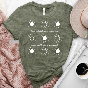 Her Children Sun Pattern Heathered Tee