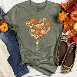 Thankful Heart Pattern Heathered Tee