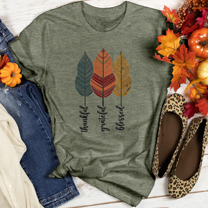 Retro Foliage Stripe Trio Heathered Tee