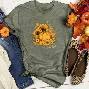 Vintage Sunflower Harvest Icons Heathered Tee