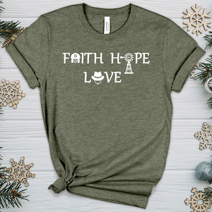 Country Faith Hope Love V2 Heathered Tee