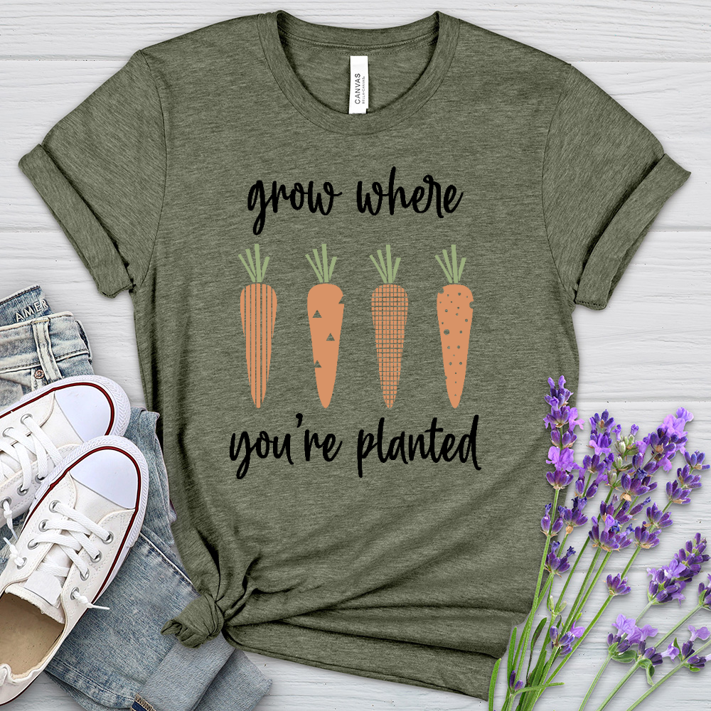 Grow Where You're Planted Carrots Heathered Tee