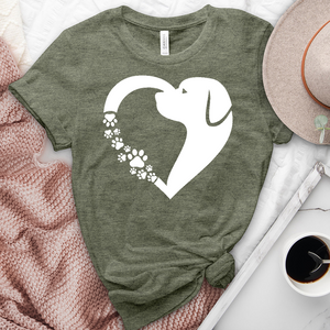 I Heart Dog Tee White Heathered Tee