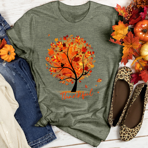 Thankful Autumn Tree Heathered Tee