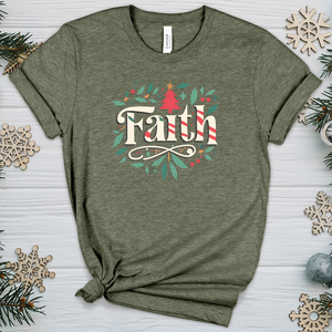 Faith Christmas Pattern Heathered Tee