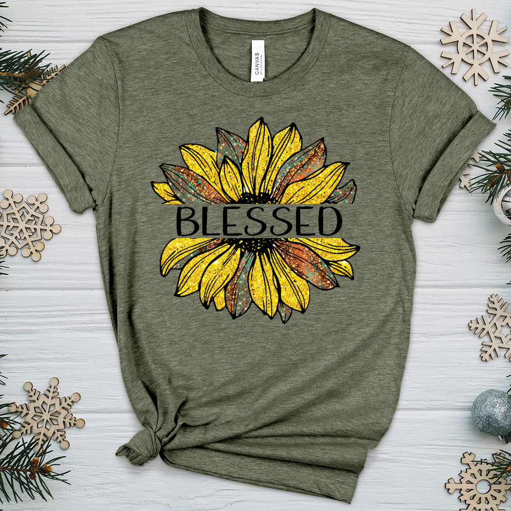 Blessed Sunflower V5 Heathered Tee
