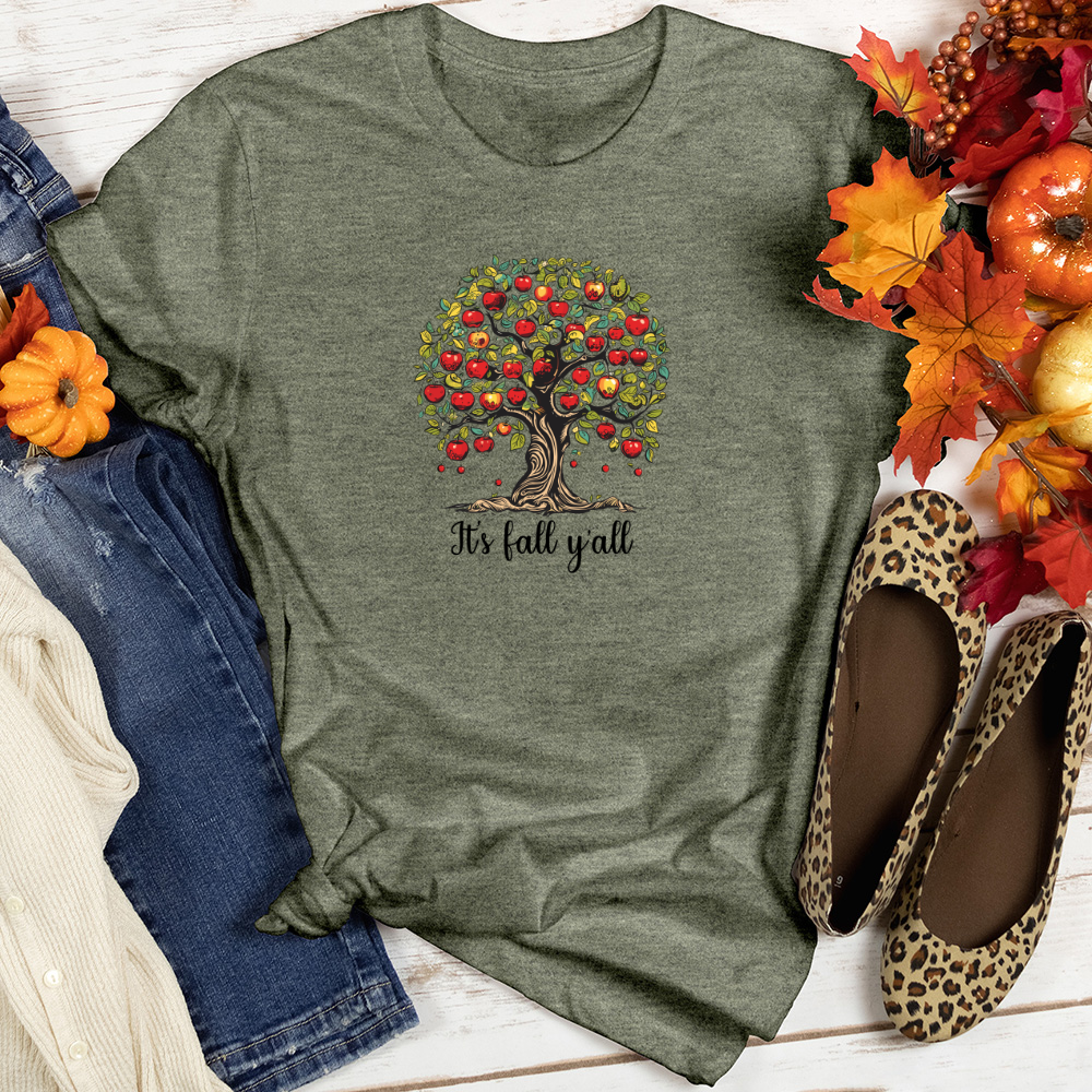 Vintage Harvest Bounty Apple Tree Heathered Tee