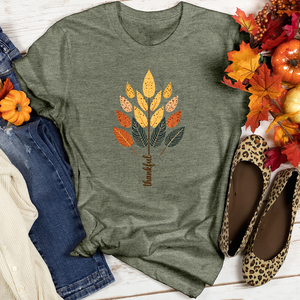 Vintage Autumn Leaf Trio Heathered Tee