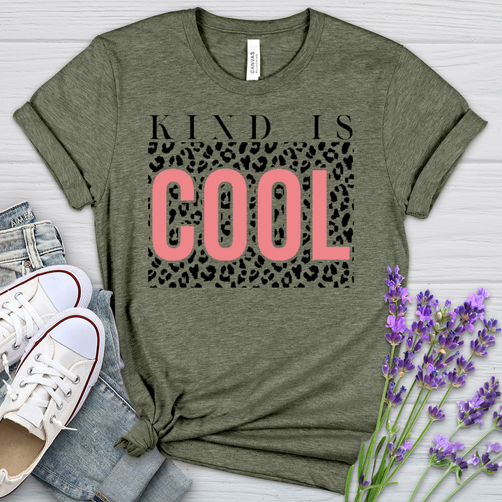 Kind Is Cool Leopard Heathered Tee