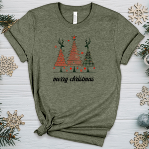 Merry Christmas Christmas Reindeer Heathered Tee