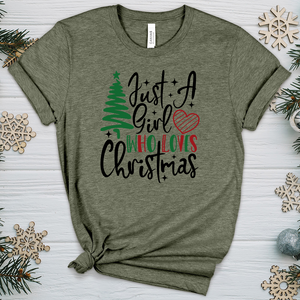 Just A Christmas Girl Heathered Tee