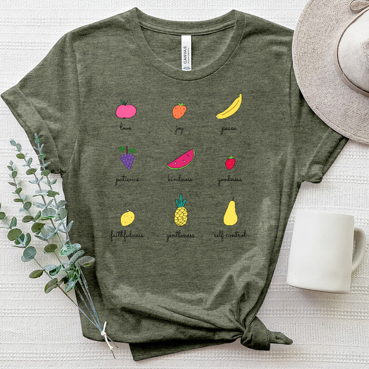 Fruits Of The Spirit Pattern Heathered Tee