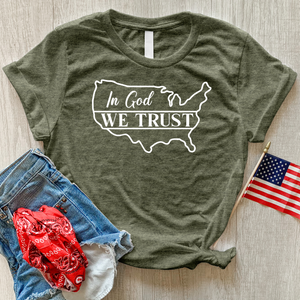 In God American Outline Heathered Tee