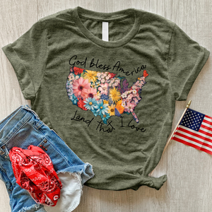 Land That I Love Flower Heathered Tee