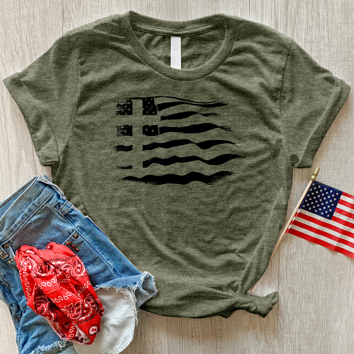 Flag & Cross Heathered Tee