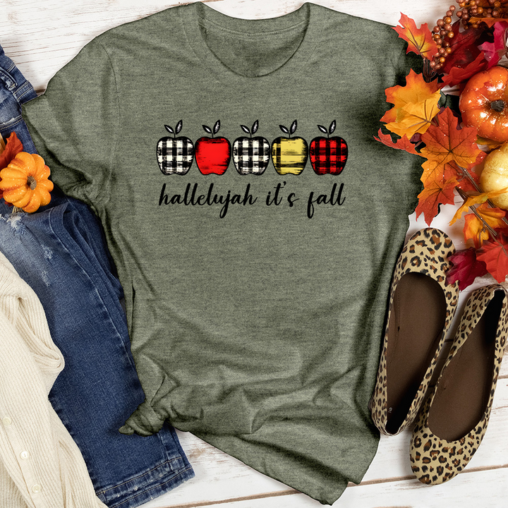 Retro Apple Farm Checkered Row Heathered Tee