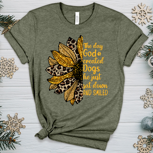 God Created Dogs Sunflower Heathered Tee