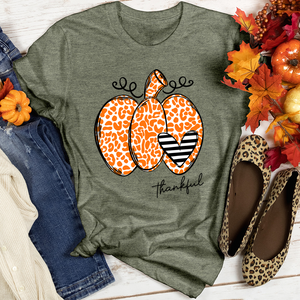 Thankful Orange Pumpkin Heathered Tee