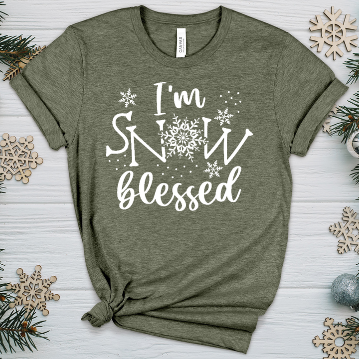 Snow Blessed Snowflake Heathered Tee