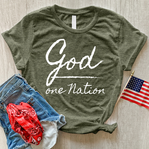 One Nation Under God Heathered Tee