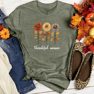 Retro Playful Autumn Mum Trio Heathered Tee