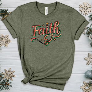 Retro Faith Christmas Heathered Tee