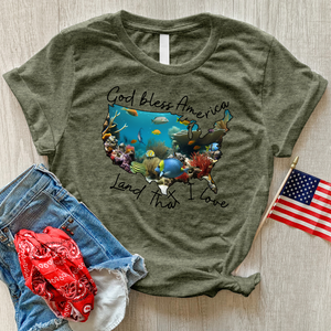 Coral Reef America Heathered Tee