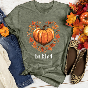 Retro Autumn Spice Heart Heathered Tee