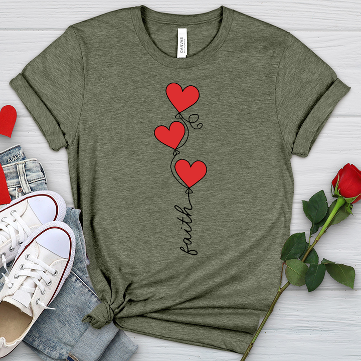 Faith Heart Balloons Heathered Tee