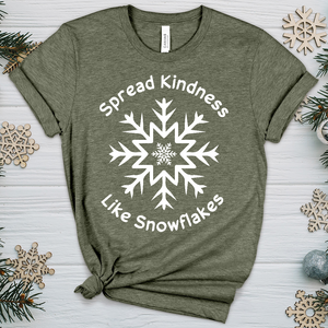 Spread Kindness Like Snowflakes Heathered Tee