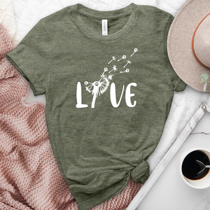 Paw Print Dandelion Love Heathered Tee