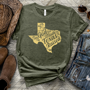 God Made Texas Raised Heathered Tee