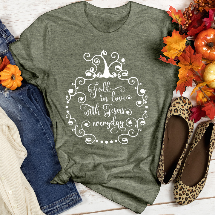 Fall in love with Jesus Heathered Tee