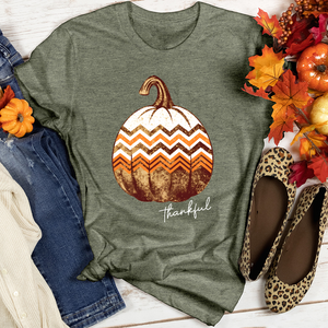 Thankful Retro Cozy Pumpkin HeatheredTee