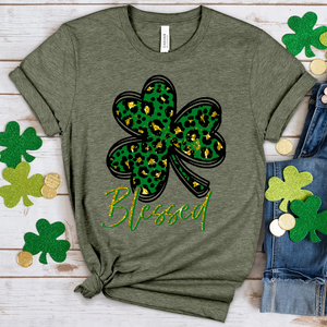 Blessed Shamrock Heathered Tee