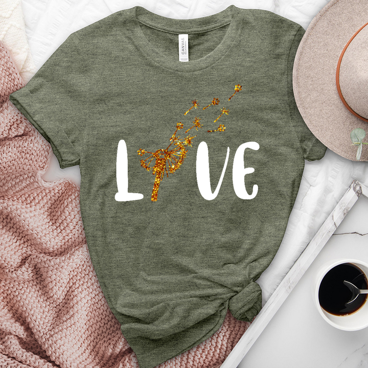 Gold Floating Paw Prints Heathered Tee