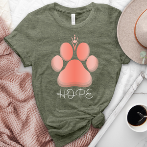 Hope Paw Print Heathered Tee