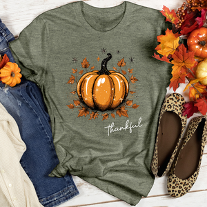 Sparkling Thankful Pumpkin Heathered Tee