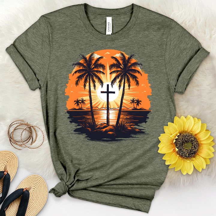 Faithful Sunset Heathered Tee
