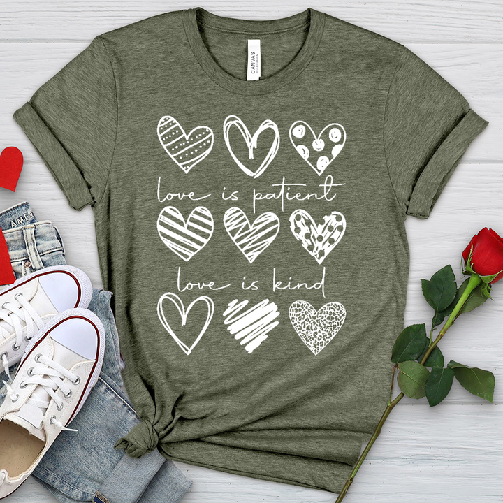 Heart Pattern Heathered Tee