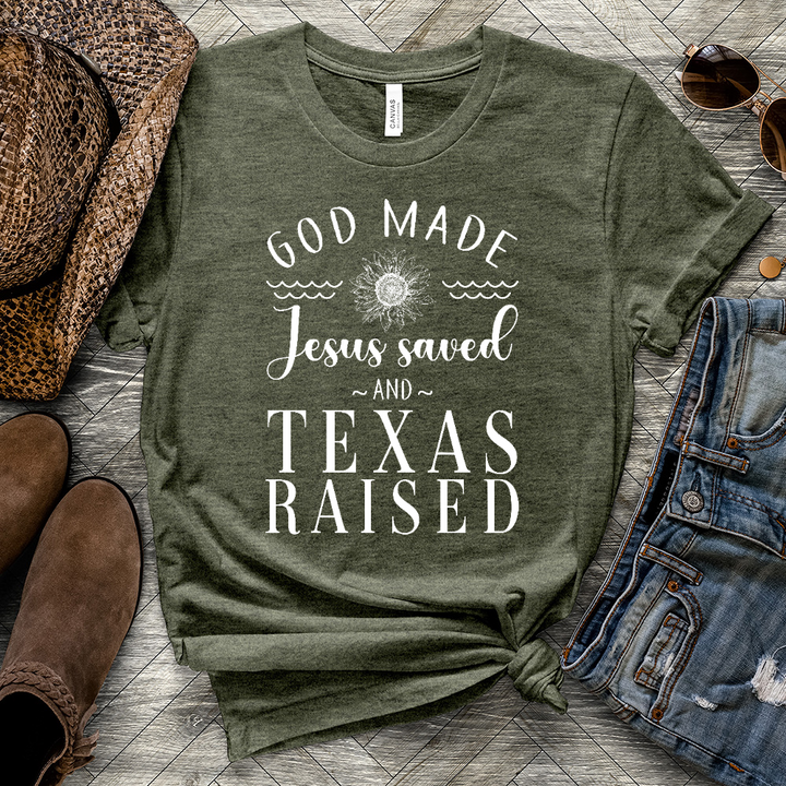 Jesus Saved Heathered Tee